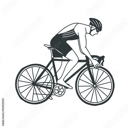 line art of triathlon on the white background