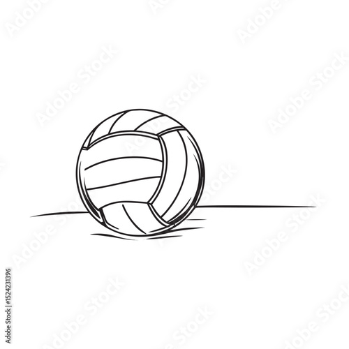 line art of volleyball on the white background.