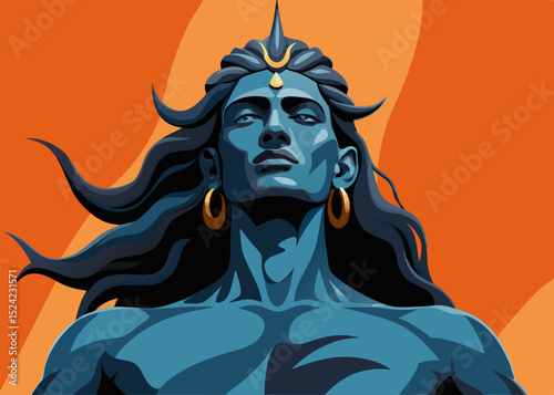 Vector illustration of lord Shiva in yoga form