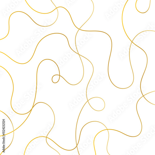 Thread line seamless pattern. Curvy intersections of ropes in organic smooth print. Abstract squiggly modern background with continuous lines.