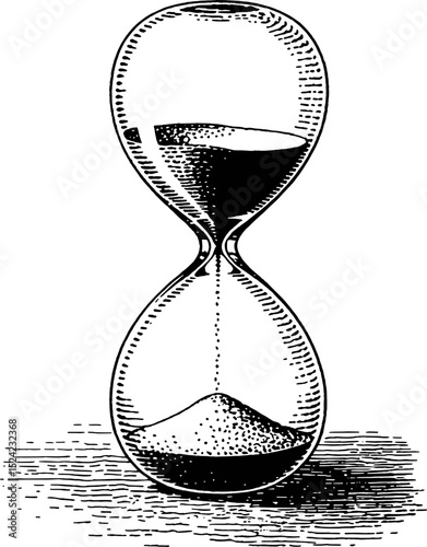 Classic hourglass time sand vintage antique design