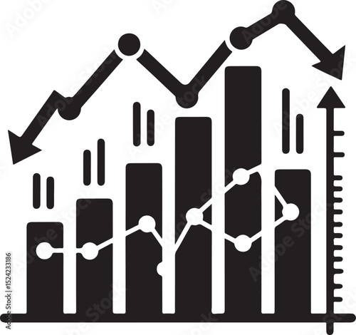 Stock Market Graph Showing Fluctuations and Trends in Business