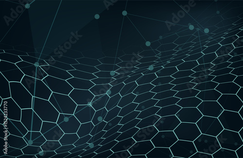 Abstract background hexagon network technology