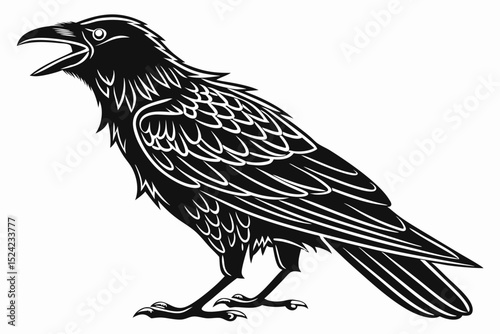 raven sihouette black vector