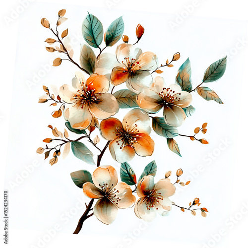 Vector delicate flower generative AI