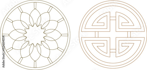 sketch vector illustration silhouette design ornament decoration mandala rosette classic vintage ethnic modern