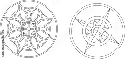 sketch vector illustration silhouette design ornament decoration pattern rosette mandala classic vintage modern