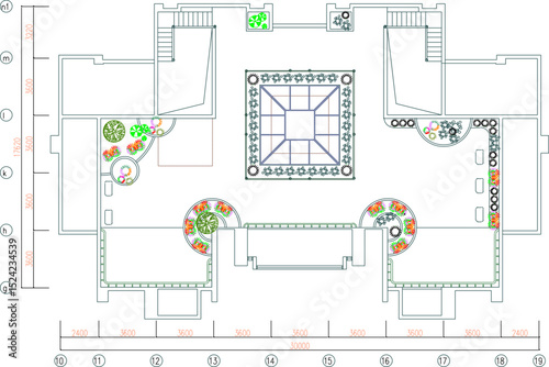 vector sketch illustration silhouette design landscape plan site plan city park