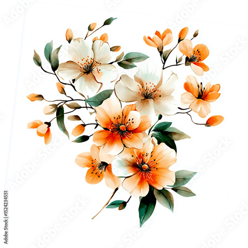 Vector delicate flower generative AI