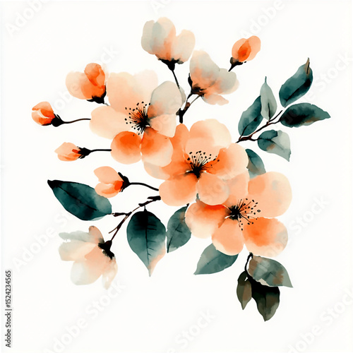 Vector delicate flower generative AI