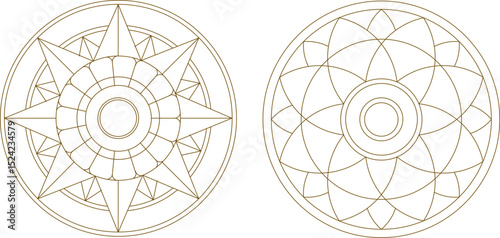 sketch vector illustration silhouette design ornament decoration mandala rosette classic vintage ethnic modern 