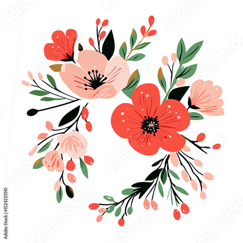 Vector delicate flower generative AI
