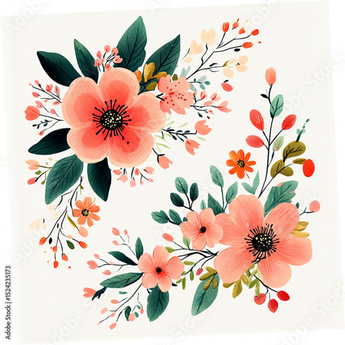 Vector delicate flower generative AI