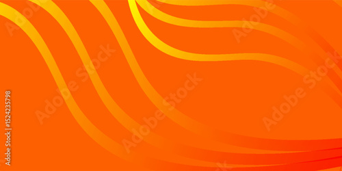 Abstract orange gradient line curve wave overlapping layer on orange background. modern trendy design