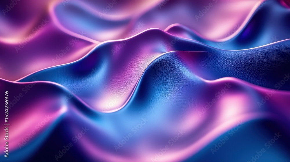 Obraz premium Abstract wavy, fluid forms in vibrant, iridescent colors