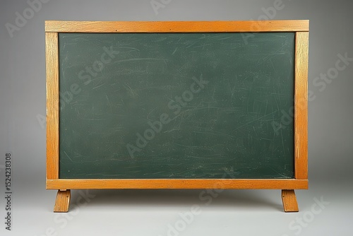 Empty Chalkboard on Wooden Frame Ready for Lessons and Creativity