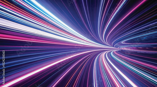 Abstract colorful background with bright, psychedelic lines and an explosion of light