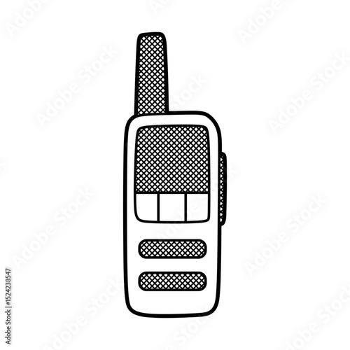 simple walkie talkie front facing black white