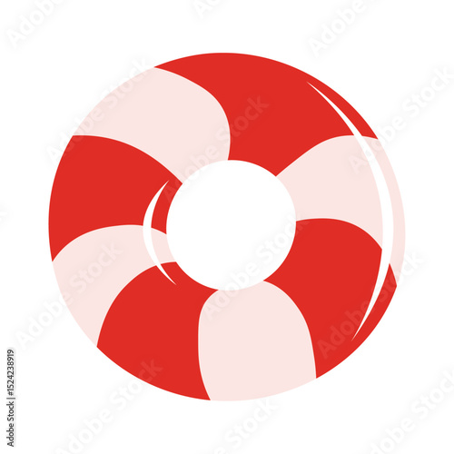 Beach inflatable circle. Red. Vector illustration.