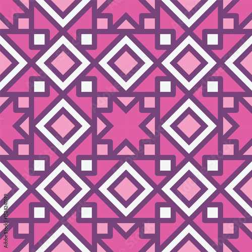 Geometric Line Art Diamond Square Seamless Decorative Surface Pattern