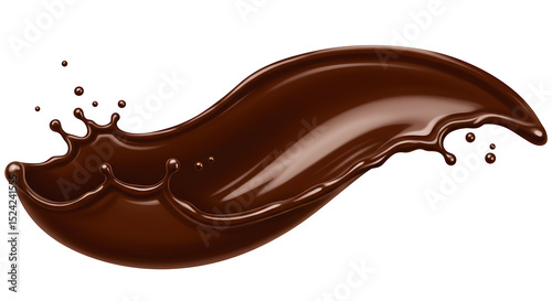 Dark chocolate liquid splash isolated on transparent white background, clipping path
