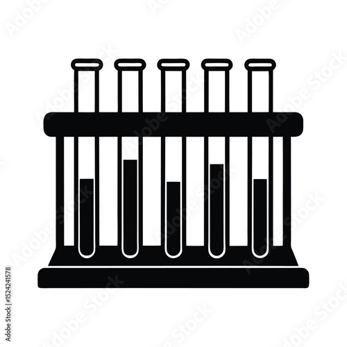 Black Test Tube Rack Vector illustration