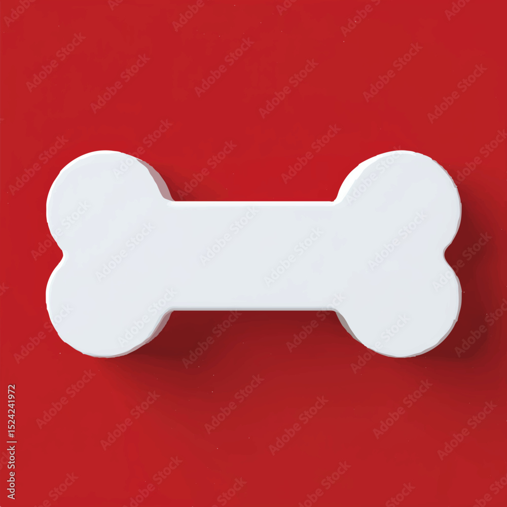 Dog Bone Lies Centered on Red Background
Dog Bone Lies Centered on Red Background
