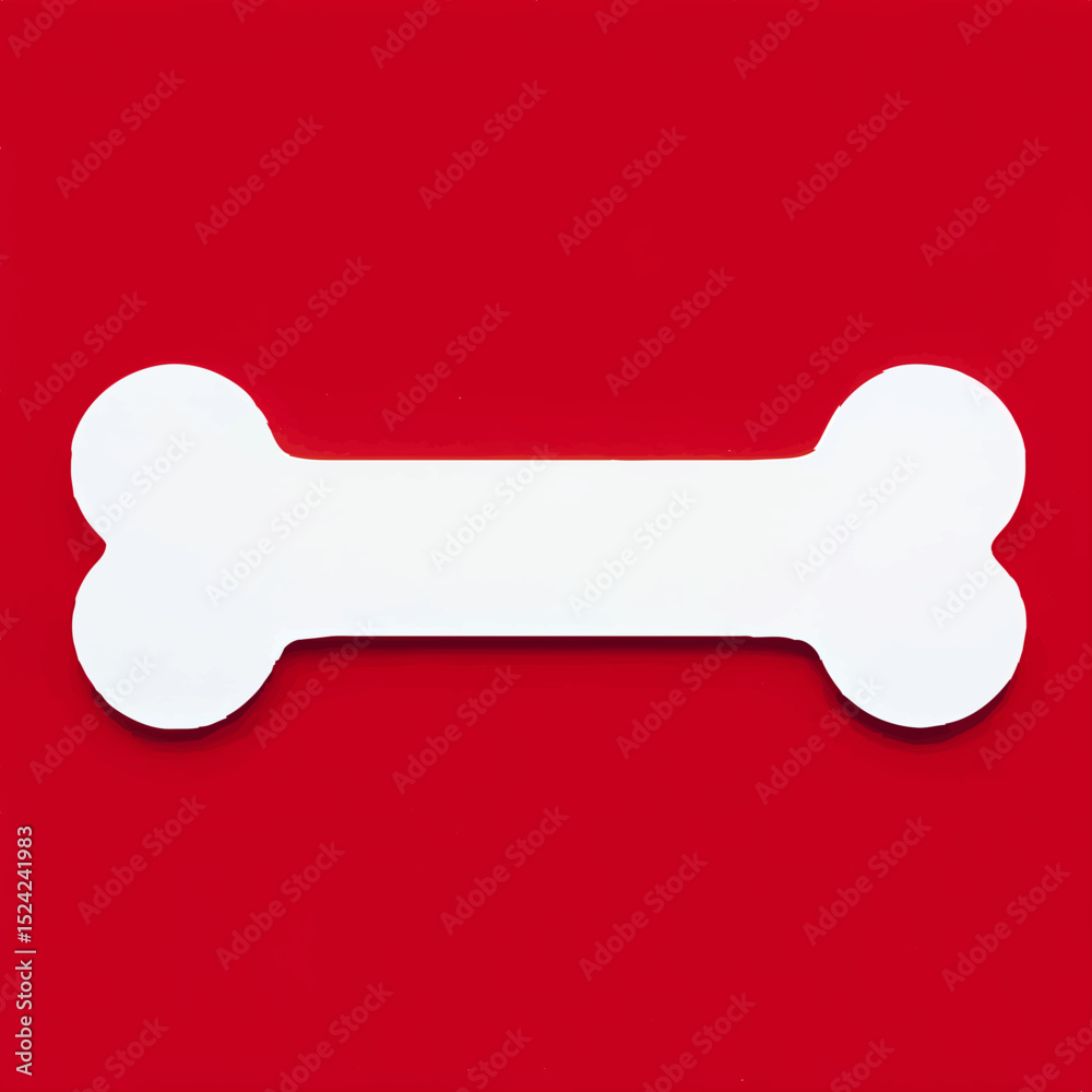 Dog Bone Lies Centered on Red Background
Dog Bone Lies Centered on Red Background