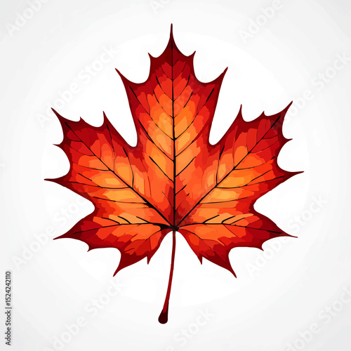 Watercolor Maple Leaf Illustration for Autumn Season

