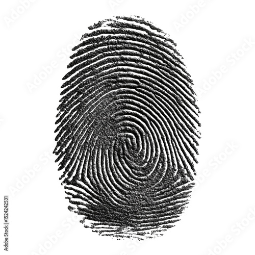 Unique fingerprint identification security crime forensic evidence scan isolated on transparent background