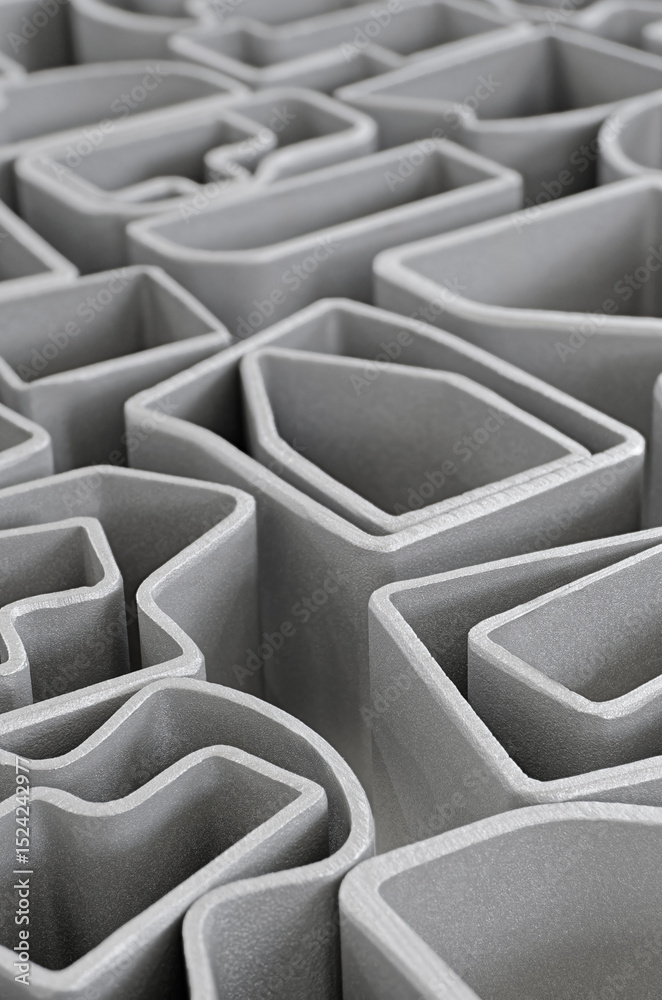 Obraz premium Many pieces of metal profile of various shapes