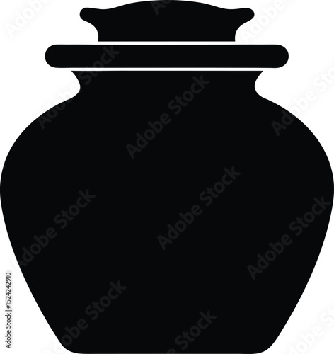 black jar with a lid