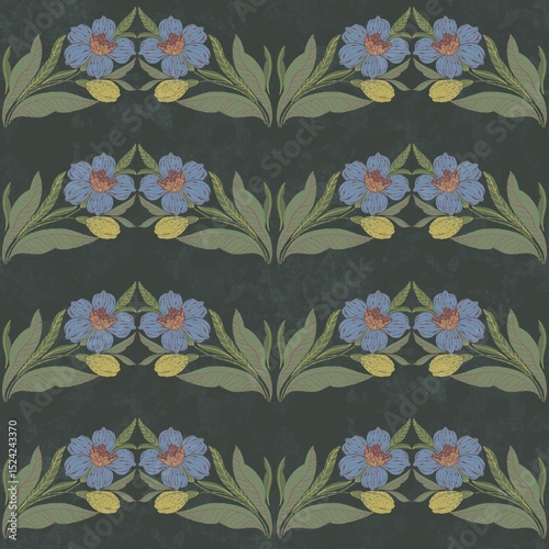 Rustic aesthetic meets botanical beauty in this seamless pattern. Perfect for cozy home decor, apparel, or inviting stationery designs. Natural, calming feel