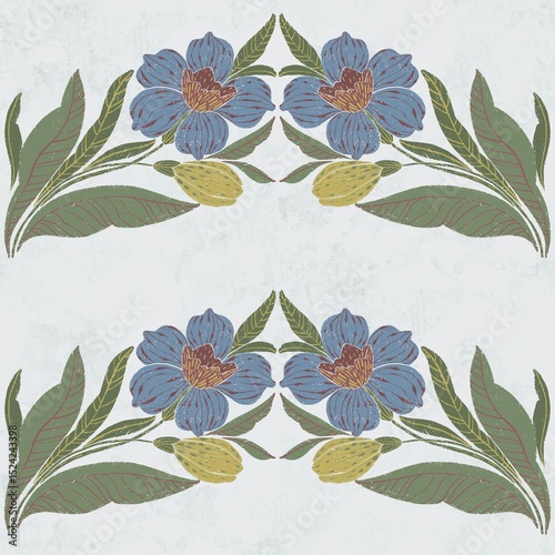 Rustic aesthetic meets botanical beauty in this seamless pattern. Perfect for cozy home decor, apparel, or inviting stationery designs. Natural, calming feel
