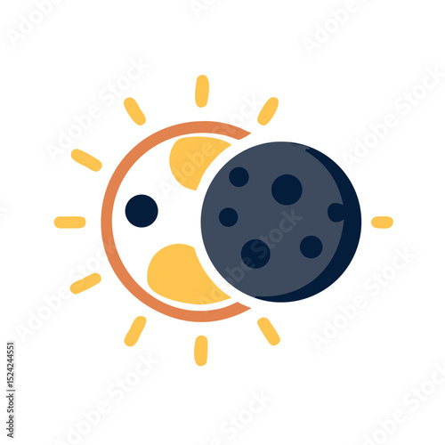 Solar eclipse with glowing corona
