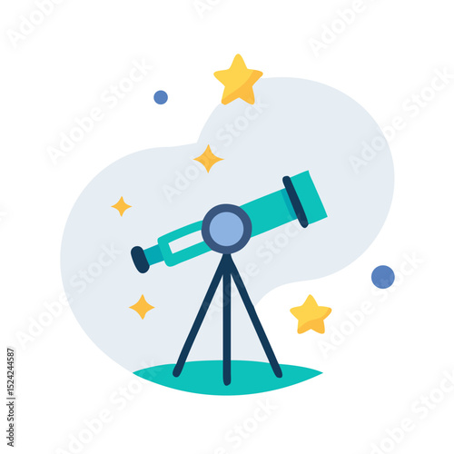 Telescope pointing toward distant stars
