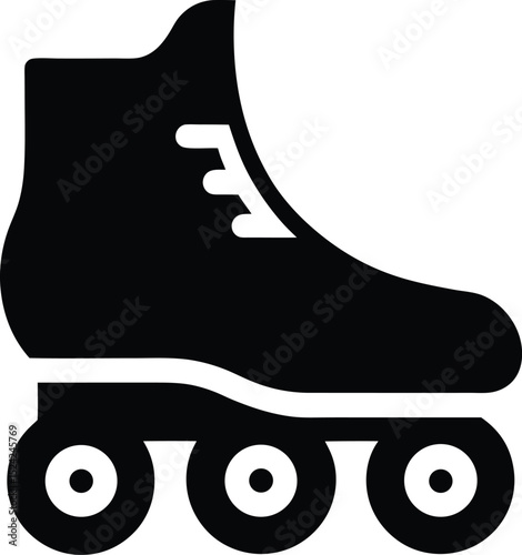 Roller skate – black silhouette on white background