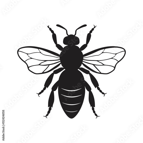 graphic honey bee isol vector art silhouette