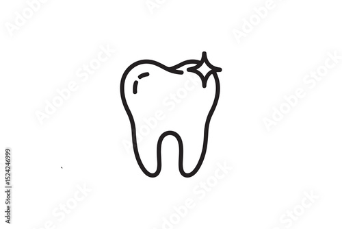Clean, healthy tooth icon with a sparkling effect.