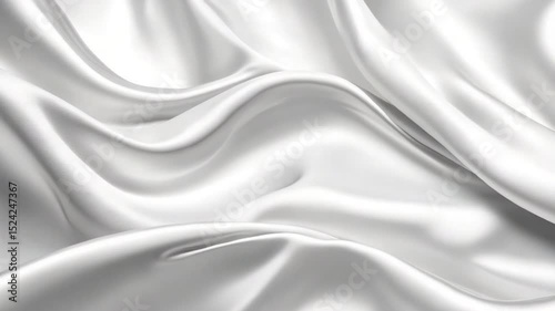 Smooth and Elegant White Silk Fabric Draped Beautifully in Soft Waves 4k video footage