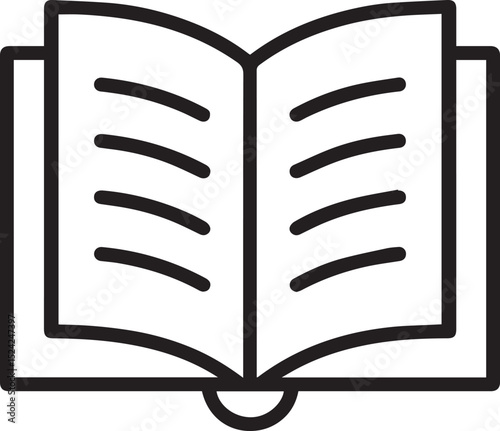 Open Book Line Icon vector illustration