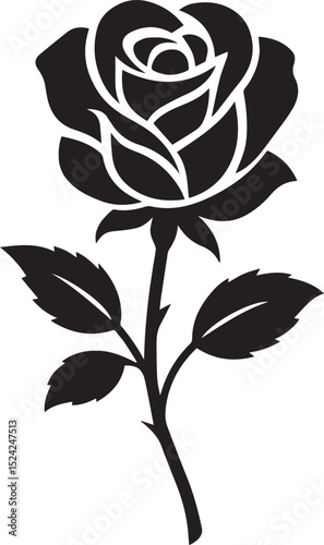 Rose silhouette vactor illustration artwork