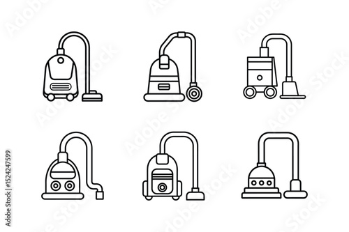 industrial vacuum line art vector illustration