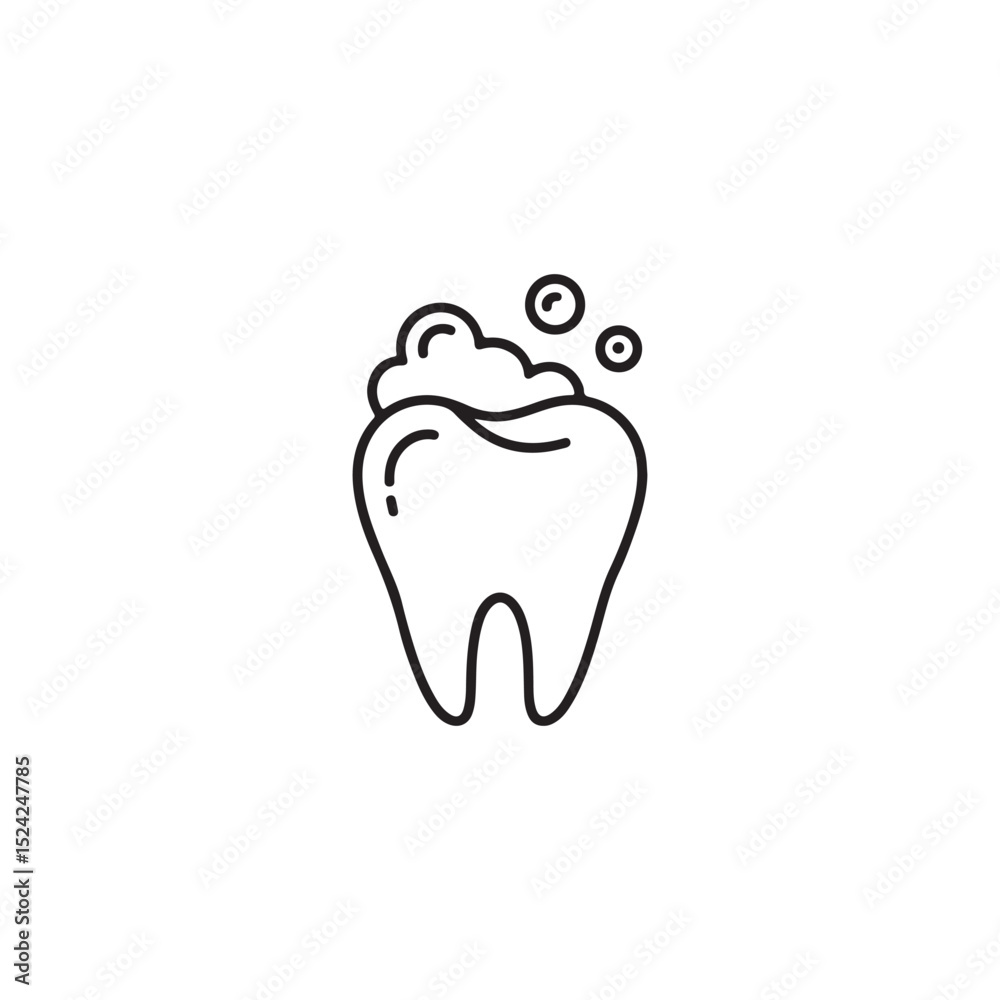 Clean Tooth with Bubbles, a Simple Dental Care Illustration Clean Tooth with Bubbles, a Simple Dental Care Illustration