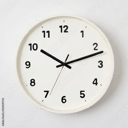 White Clock Shows Ten Past Twelve

