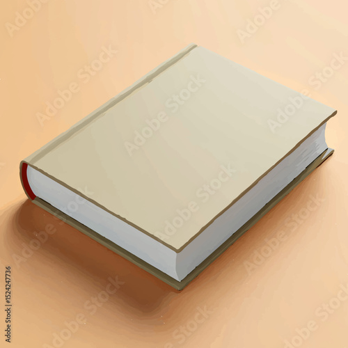 Beige Book Resting Diagonally on Peach Surface

