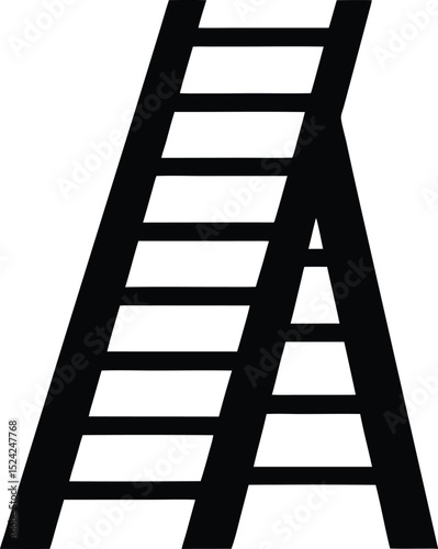 Ladder – black silhouette on white background