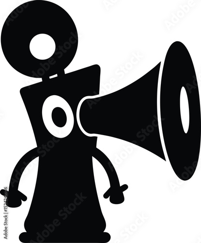 Speaker – black silhouette on white background