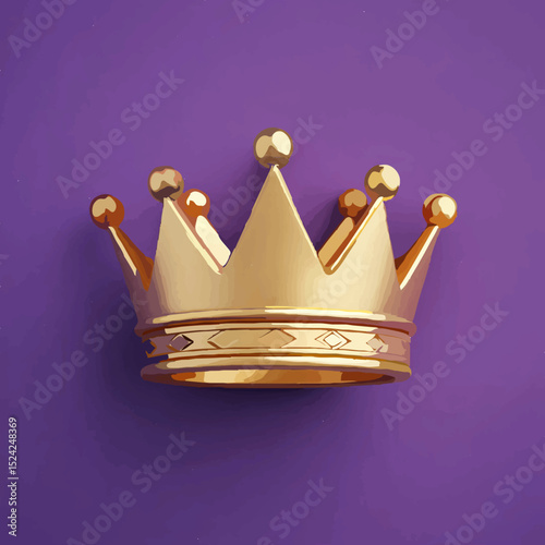 Golden Crown Rests Symbolically Against a Purple Backdrop

