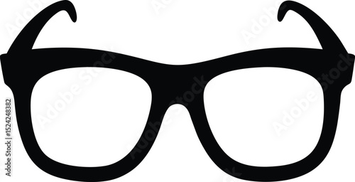Hipster glasses – black silhouette on white background